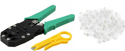 BALRAMA Crimping Tool RJ45 RJ11 with 50 Pcs RJ45 Connectors Crimping Tool RJ45 RJ11 with 50 Pcs RJ45 Connectors Manual Hydraulic Crimper