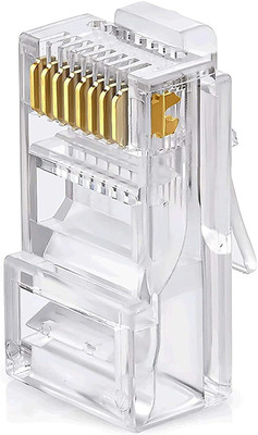 EXPERTRONICS 100pcs RJ45 Connectors Modular 8 Pin Network Cable Plugs Combo Set(Transparent)