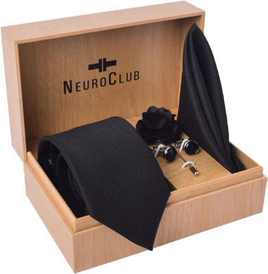 NEUROCLUB Metal Cufflink & Tie Pin Set(Black)