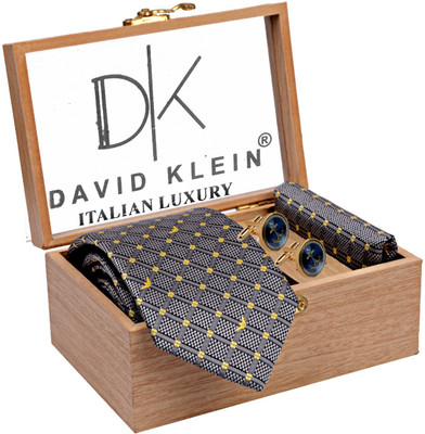 shopglobal Silk Tie Pin Set(Grey)