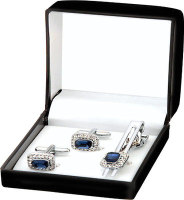 shivay Metal Cufflink & Tie Pin Set(Silver)