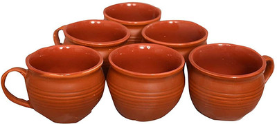 DKraft Pack of 6 Bone China Kullad cups Handmade kullad cups ,Kitchenware Tea/Coffee cup set(Brown, Cup Set)