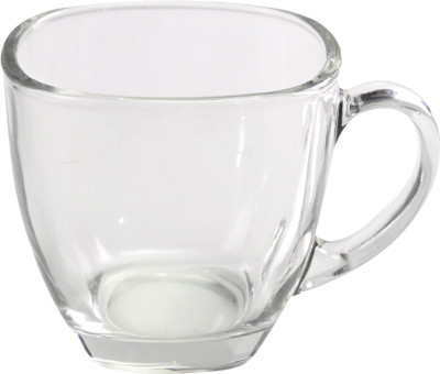 QnQ (Pack of 6) Transparent Oval Shape Square Crystal Clear Toughened Glass Glass Set Water/Juice Glass(140 ml, Glass, White)