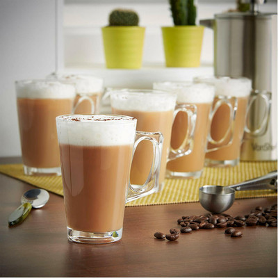 FYRLA 130Ml Glass Tea and Coffee Cup - Set of (6) Glass Coffee Mug(131 ml, Pack of 6)