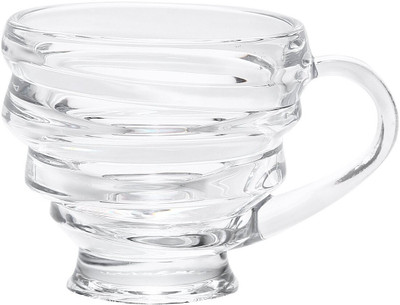 varyon Pack of 6 Glass Shri krishna Creation-spiral-mugs-blinkmax-original-set of 6 mugs 150 ml(Clear, Cup Set)