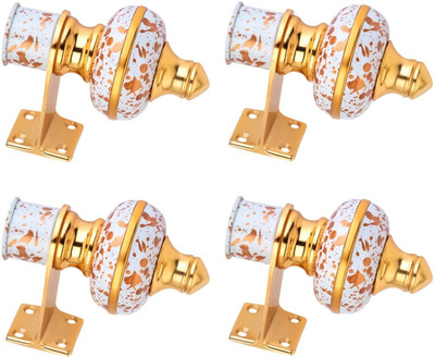 Ghazian Multicolor Curtain Knobs, Rod Rail Bracket Metal(Pack of 4)