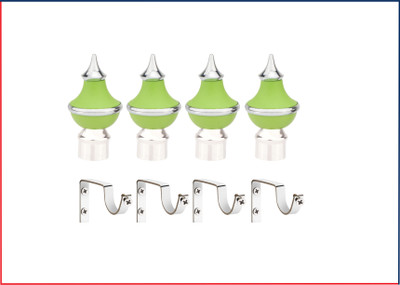 LEEZEN Architectural Hardware Green Curtain Knobs, Curtain Hooks, Curtain Rods, Rod Rail Bracket Metal(Pack of 12)