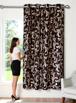 UDAYGIRI 152 cm (5ft) Window Curtain(BROWN)