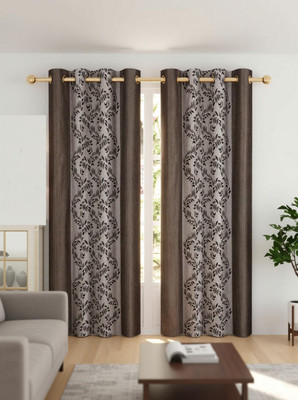 UDAYGIRI 152 cm (5ft) Window Curtain(Brown)