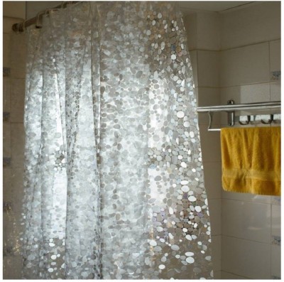 SHAVIN 280 cm (9 ft) PVC Semi Transparent Long Door Curtain Single Curtain(Self Design, White)