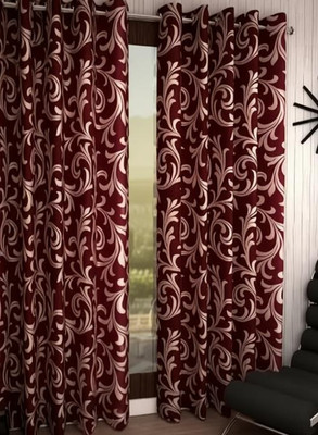 UDAYGIRI 152 cm (5ft) Window Curtain(MAROON)