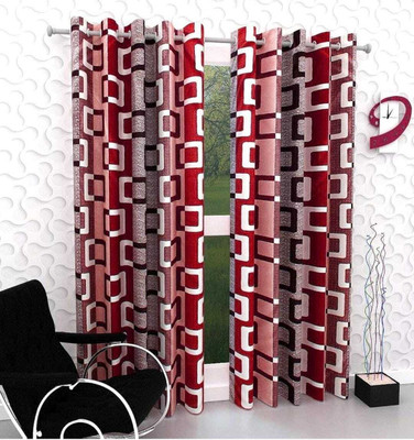 152 cm (5ft) Window Curtain(Maroon)