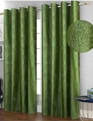 152 cm (5ft) Window Curtain(Green)