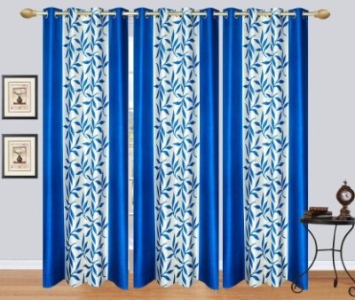 iLiv 214 cm (7 ft) Polyester Semi Transparent Door Curtain (Pack Of 3)(Printed, Multicolor)