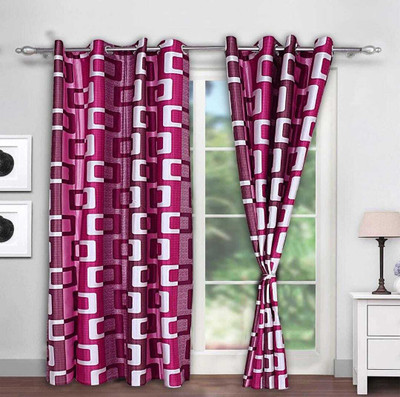 152 cm (5ft) Window Curtain(Wine)