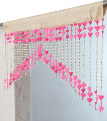 SMARTTRADERS 60 cm (2 ft) Door PVC Transparent Curtain Single Curtain(2ft-Pink, Self Design)