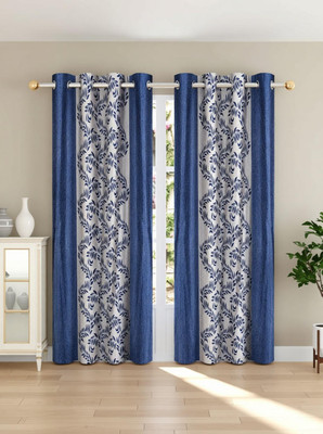 UDAYGIRI 152 cm (5ft) Window Curtain(Blue)