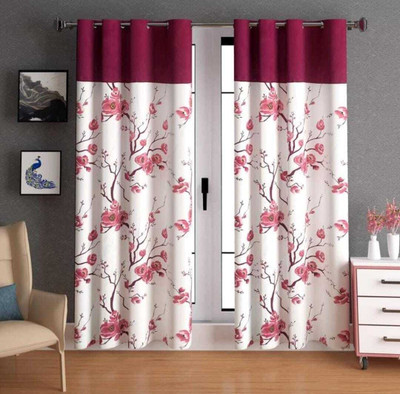 213 cm (7ft) Door Curtain(Maroon)