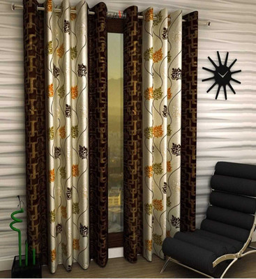 273 cm (9ft) Long Door Curtain(Brown)