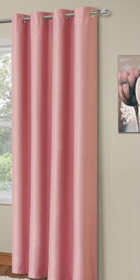 Gantavya 275 cm (9 ft) Polyester Semi Transparent Long Door Curtain Single Curtain(Solid, Pink)