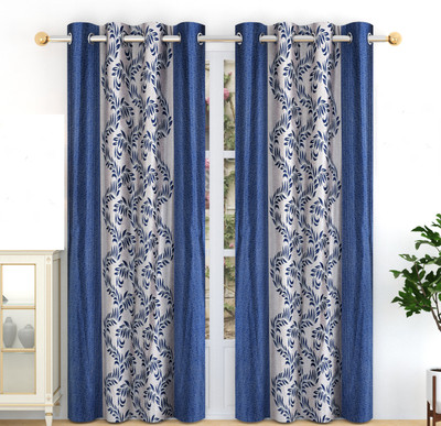 GANTAVYA 152 cm (5ft) Window Curtain(Classic Blue)