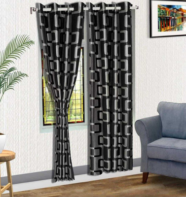 UDAYGIRI 152 cm (5ft) Window Curtain(Grey)