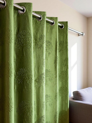 GulatiPrints 213 cm (7ft) Door Curtain(GREEN)