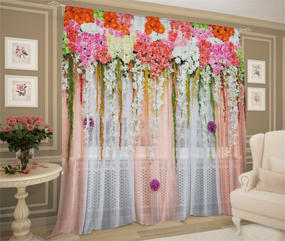 S4v 154 cm (5 ft) Window Polyester Room Darkening Curtain Single Curtain(Pink, Self Design)