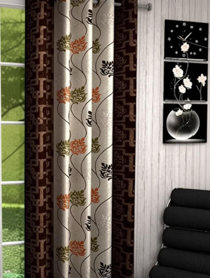 Lakhdatar Group 152 cm (5ft) Window Curtain(Brown)