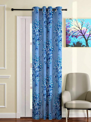 SMF 152 cm (5ft) Window Curtain(Blue)