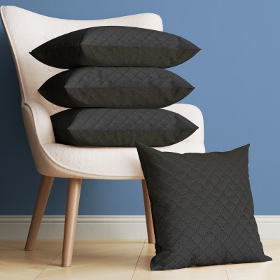 Being Iban Printed Cushions & Pillows Cover(Pack of 4, 40 cm*40 cm, Black)