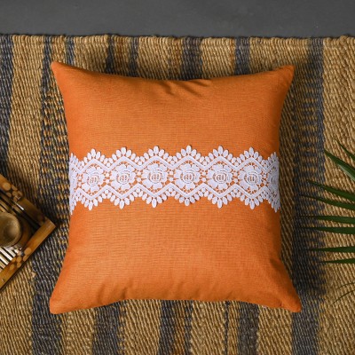 Oussum Cotton Cushions Cover(50 cm*50 cm, Orange)