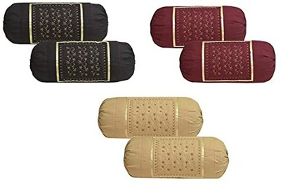 pankaj trading Cotton Bolsters Cover(41 cm*81 cm, Pack of 6, Beige)