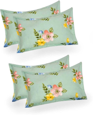 NAZALEQA Microfiber Pillows Cover(48 cm*72 cm, Pack of 4, Green)