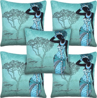 TANLOOMS Printed Cushions Cover(Pack of 5, 40 cm*40 cm, Light Blue)