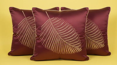 Vornexa Velvet Cushions & Pillows Cover(40 cm*40 cm, Pack of 3, Red)