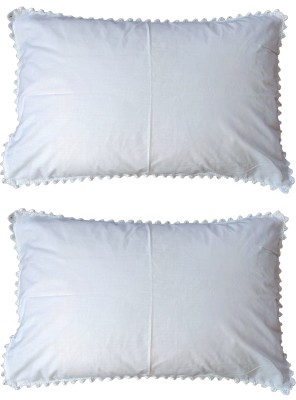 Mayabi Plain Pillows Cover(Pack of 2, 43.18 cm*63.5 cm, White)