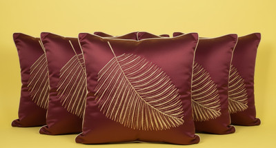 Vornexa Velvet Cushions & Pillows Cover(40 cm*40 cm, Pack of 5, Red)