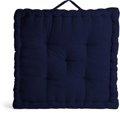 DCT Microfibre Solid Floor Cushion Pack of 1(Dark Blue)