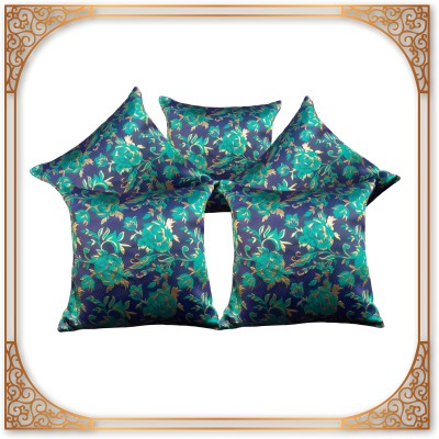 BMAP Brocade Cushions Cover(Pack of 5, 40 cm*40 cm, Green, Blue)