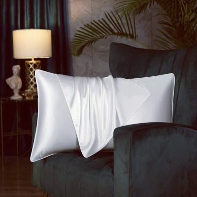 Jay Nagnath fab Plain Cushions & Pillows Cover(Pack of 2, 18 cm*28 cm, White)