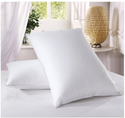 Flipkart Perfect Homes || Soft and Luxury || Microfibre, Down & Feather Solid Sleeping Pillow Pack of 2(White)