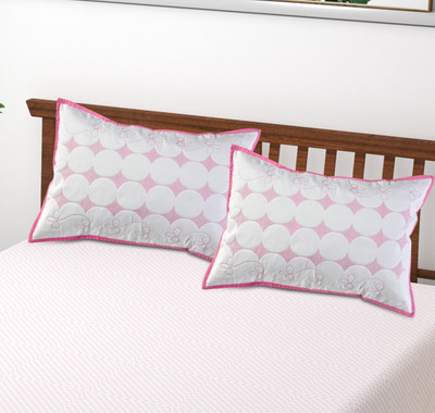 TURIYA Cotton Pillows Cover(69 cm*43 cm, Pack of 2, Pink)