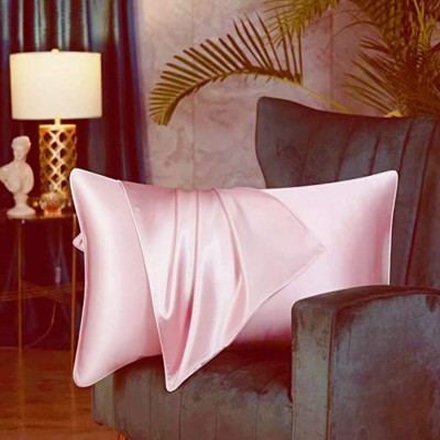 Jay Nagnath fab Plain Pillows Cover(Pack of 2, 18 cm*28 cm, Pink)