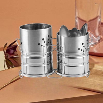 REYAANSH STEEL INDUSTRY Empty Cutlery Holder Case(Silver  Holds 60 Pieces)