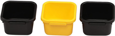Cutting EDGE Empty Cutlery Box Drawer Case(Black, Yellow  Holds 3 Pieces)