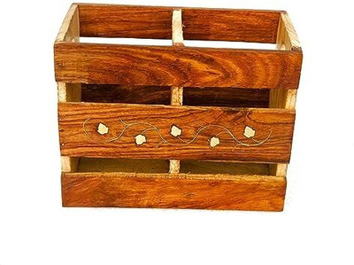 Voody Empty Cutlery Box Case(Brown  Holds 15 Pieces)