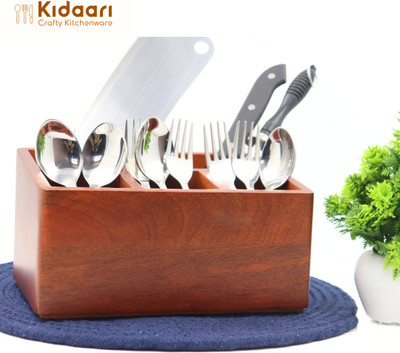 Kidaari Empty Cutlery Holder Case(Brown  Holds 5 Pieces)