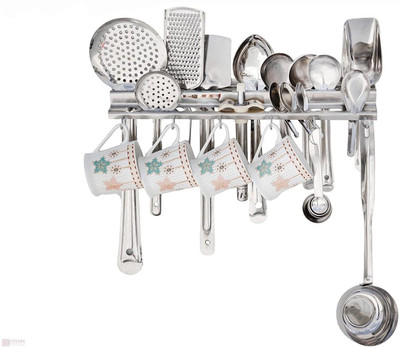 Volxo Empty Cutlery Holder Case(Wall Mounted, Silver  Holds 30 Pieces)