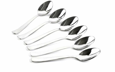 AKOSHA 20 CM HIGH QUALITY 14 GAUGE STAINLESS STEEL DESSERT SPOON SET (6 PCS) Stainless Steel Table Spoon Set(Pack of 6)